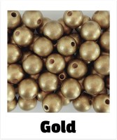 Holzperlen 14mm gold